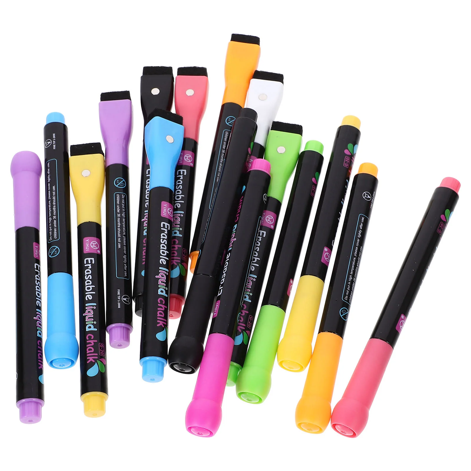

16 Pcs White Marker Pen LED Light Board Dust-free Liquid Chalk Erasable Blackboard Graffiti Water-soluble 16pcs Markers Pens