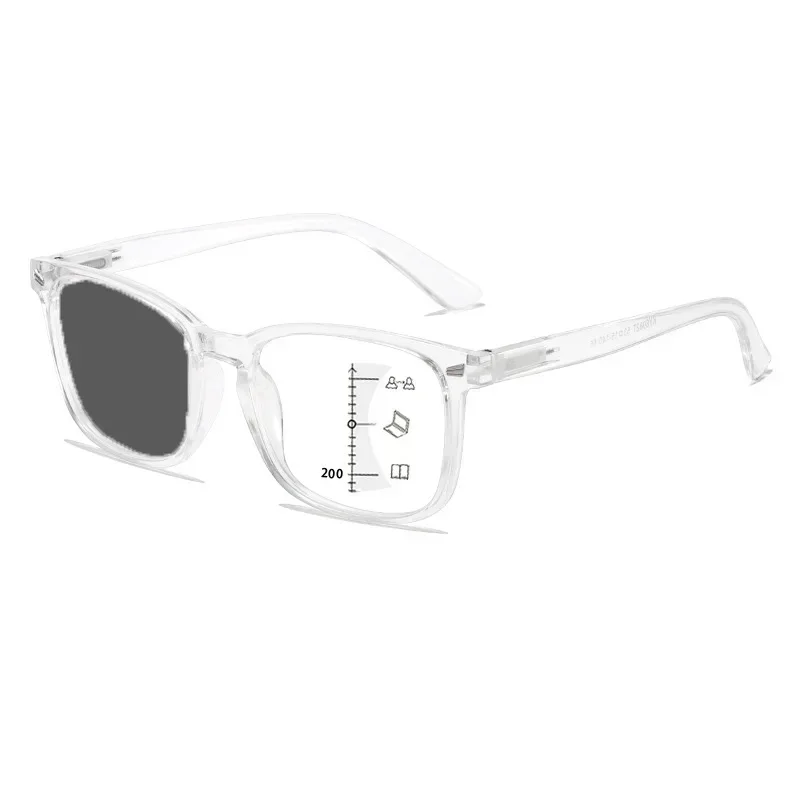 Multifokale photochrome Lesesonnenbrille für Herren, Vintage-Stil, nah weit, Farbwechsel, progressive Presbyopie-Brille, 0 bis +4,0