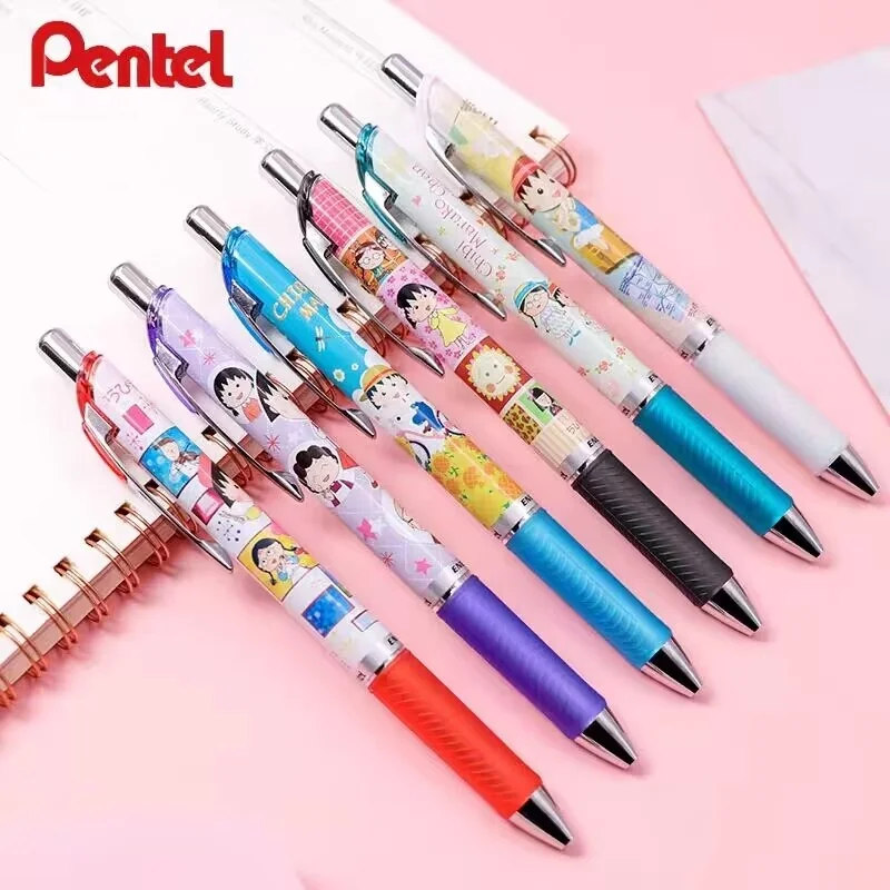 

Японская гелевая ручка Pentel BLN75, милая аниме Ограниченная серия, быстросохнущая черная 0,5 мм нейтральная ручка с прессом, милые канцелярские принадлежности, школьные принадлежности