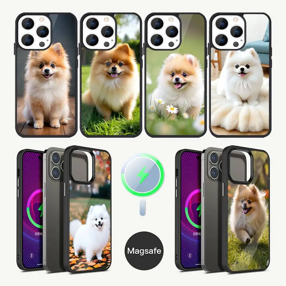 

Cute Pomeranian Dogs Phone Case For iPhone 16,15,14,13,12,11,Plus,Pro,Max Mini Magsafe Magnetic Wireless Charging