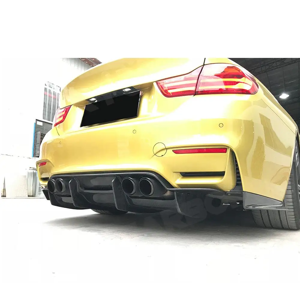 P Stile A Secco In Fibra di Carbonio Auto Paraurti Posteriore Labbro Diffusore Splitter Body Kit Per BMW F80 M3 F82 F83 M4 2014 - 2018 Accessori Auto