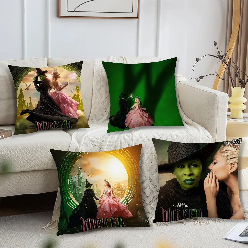 W-Wicked Part One Movie Pillow Case Living Room Accent Couch Back Support Square Lounge Restful Nap Companion ﻿