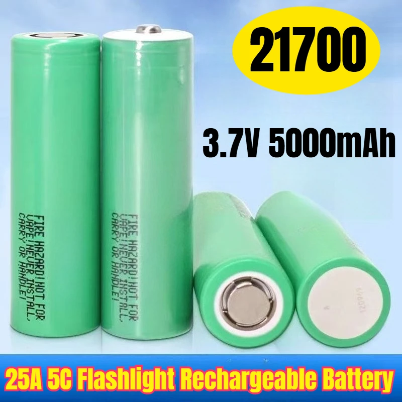 

21700 3.7V 5000mAh 25A 5C Flashlight Rechargeable Battery
