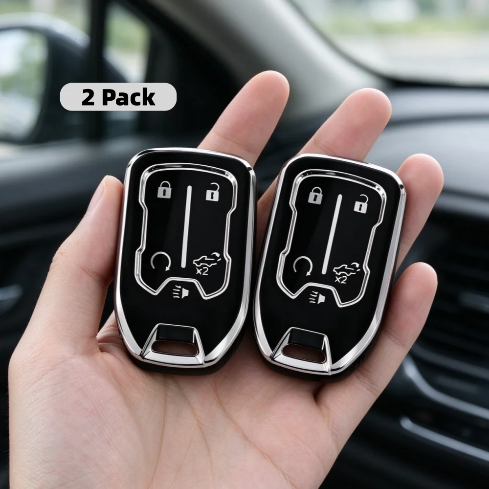 2pcs/lot car key case covers GMC Acadia Sierra Terrain and Chevy Silverado, only fit for the key shown in the image.