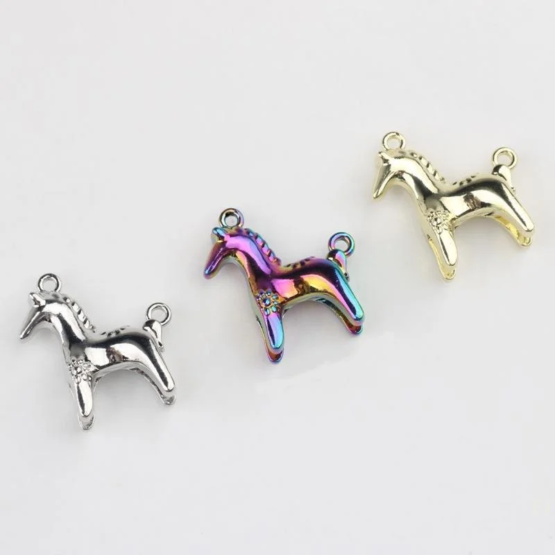 [YU]2Pcs Alloy Pony Pendant Animal Horse Charms DIY Necklace Bracelet Earrings Keychain Accessories Handmade Jewelry Making