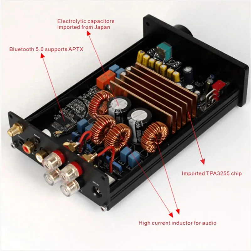 Amplificateur domestique HIFI, Mini Audio HiFi, BT Statique, Bluetooth 5.0, Puissance numérique, Classe D