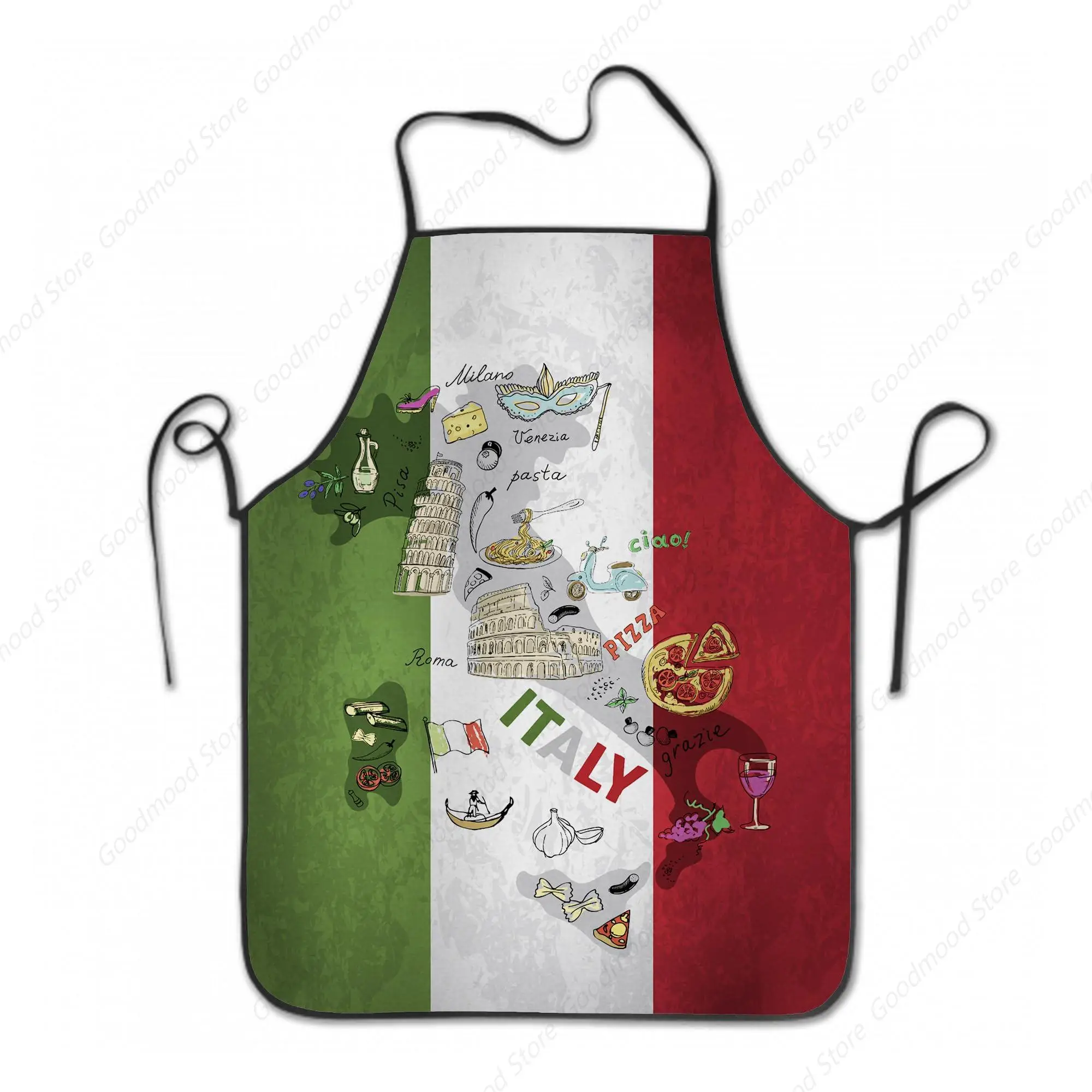 

Italian Aprons for Men Women Italian Flag Patriotic Bib Aprons Funny Pizza Apron for Cooking BBQ Grill Italian Gifts for Dad Mom