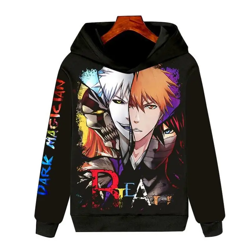 

New Bleach Death Note Fleece Long Sleeve Hoodie Trendy Cross-Border Clothing Comfortable Warmth for Youth Sports And Casual