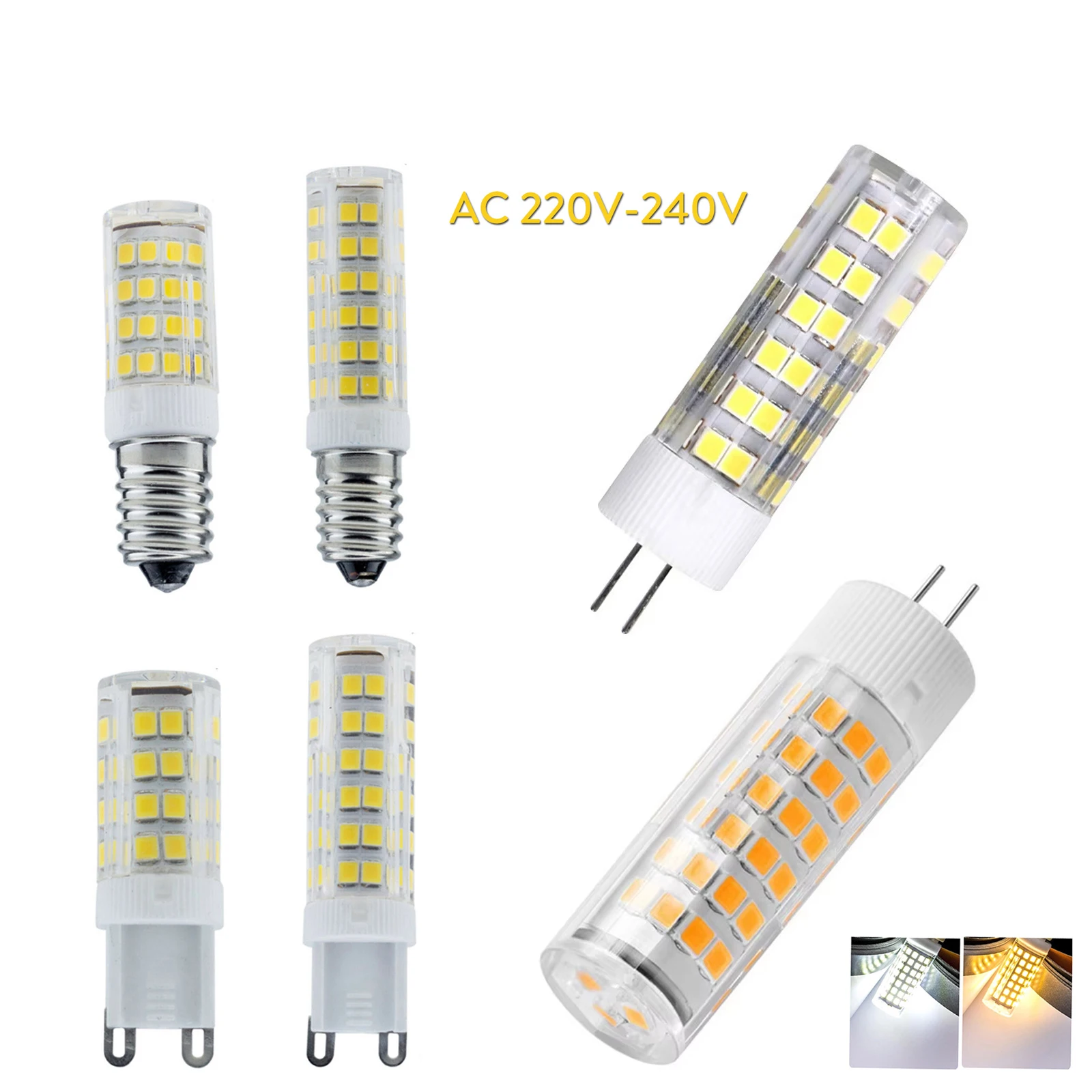 

Led Bulb Lamp G4 G9 E14 5w 8w 12w Ceramics 220v Cold Lamps Corn Ceramic Replace Halogen Dimmable Chandelier Crystal Lights White