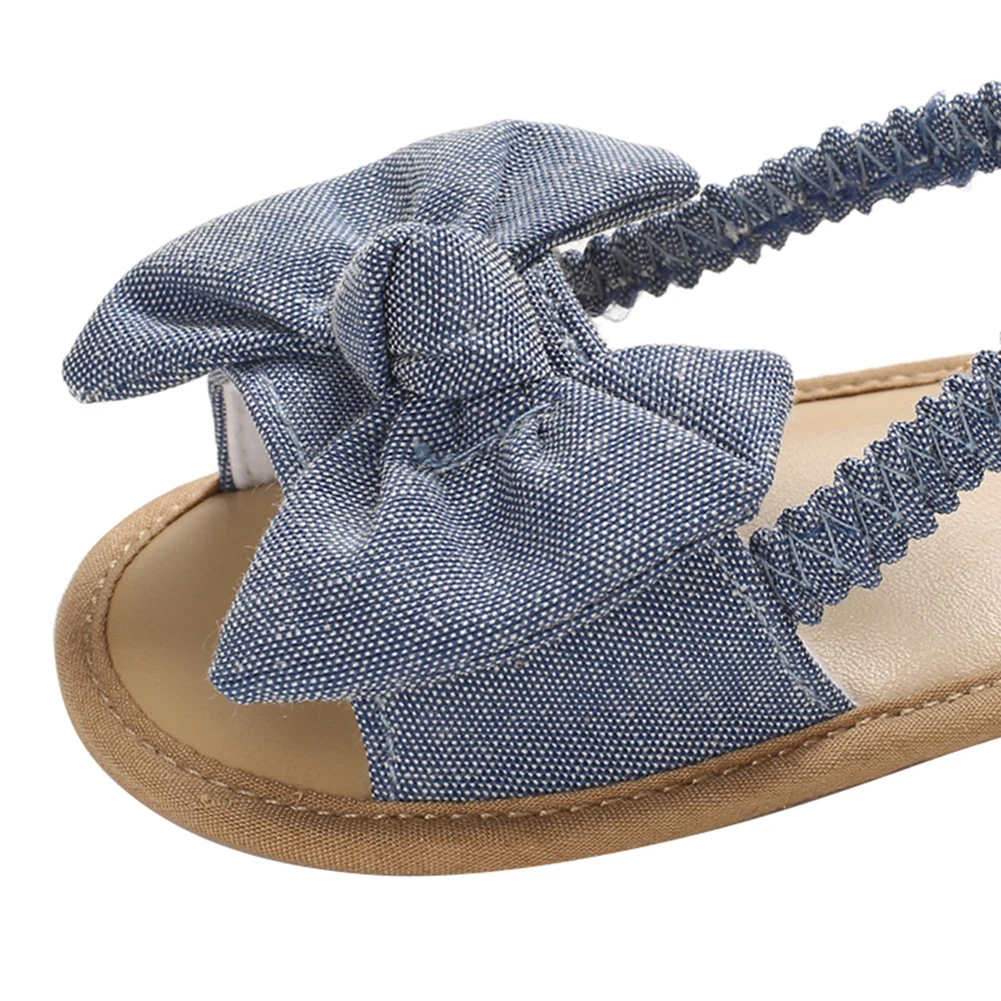 Sandálias de Bowknot para bebês, sola macia casual, sapatos de princesa, patchwork sem deslizamento, sandálias ao ar livre, calçados, 0-18m