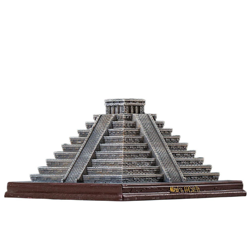 World Famous Building Mexico EI Castillo Maya Civilización Civilization Pyramid Statue Miniature Model Craft Figure