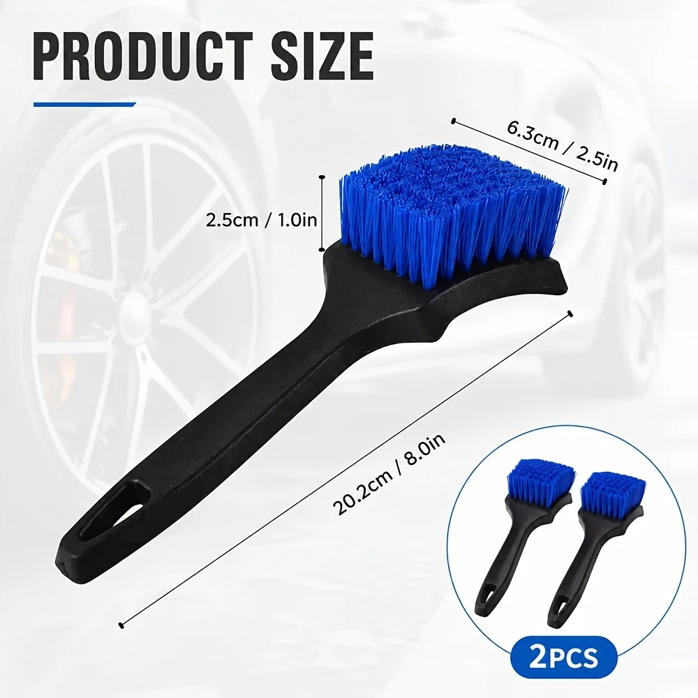 TILONDEX Car Tire Cleaning Brushes, Stiff Bristle Brushes, Powerful Stain Removal Brushes, Long Handle Floor Cleaning Brushes