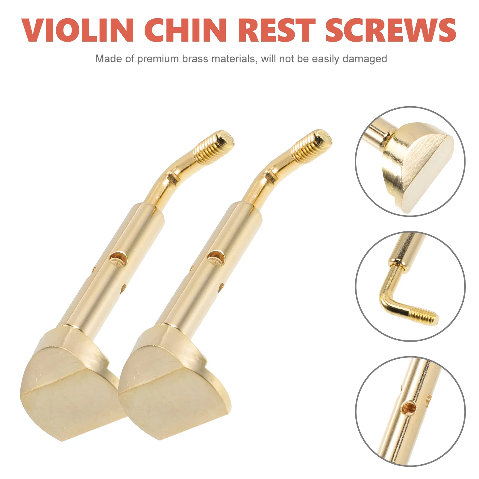 

2 Pcs Fitting Chin Rest Screw Instrument Accessories for Violin Replacement Parts