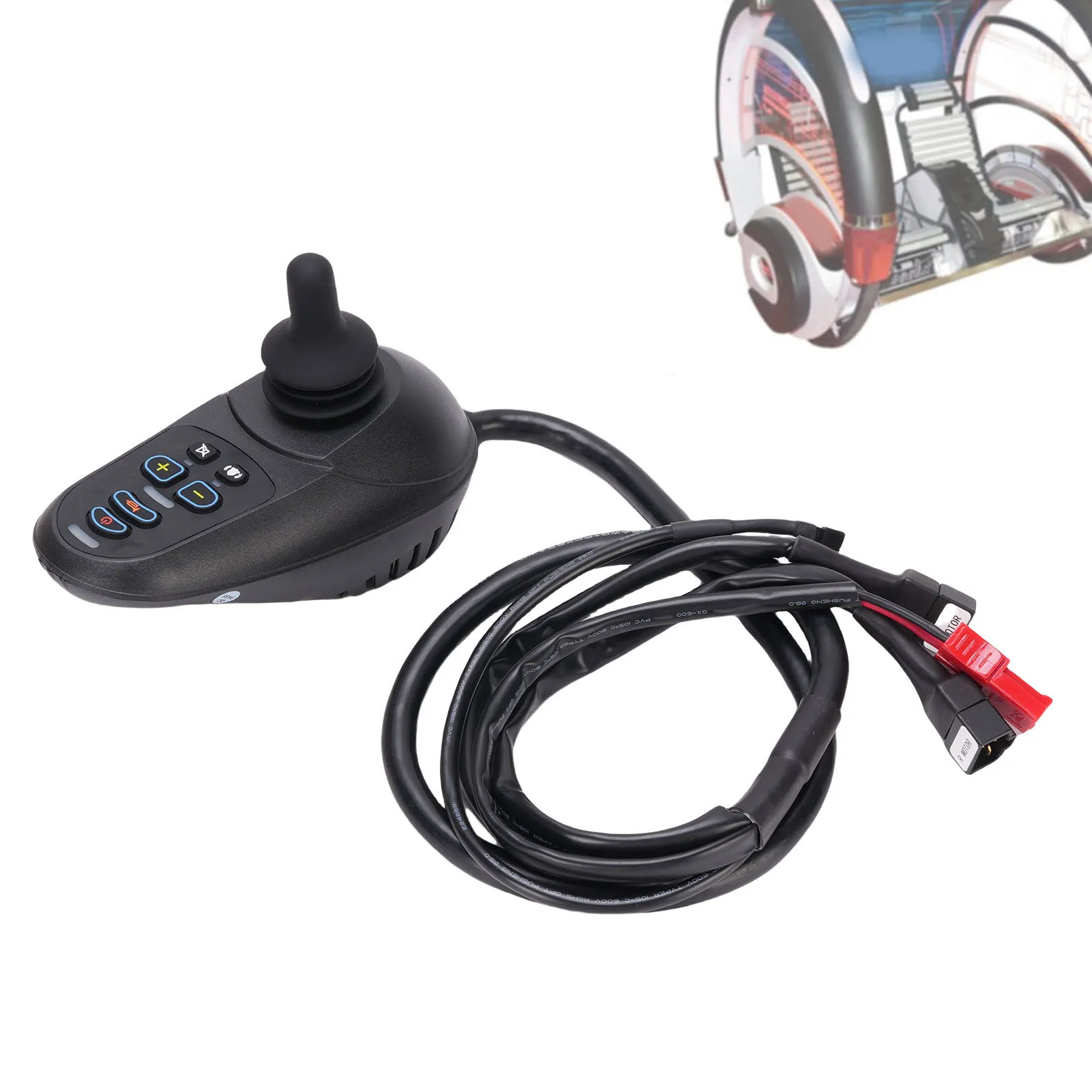 

Electric Chair Controller Joystick 50A with High Current Magnetic Brake Connector Electric Chair Controller
