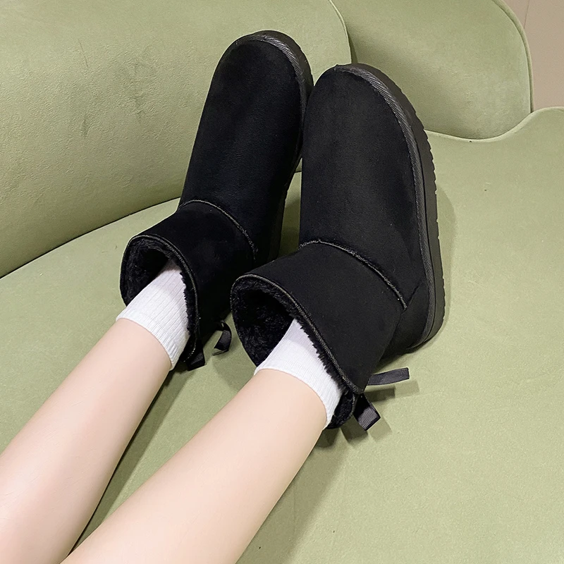 أحذية الثلوج النسائية 2026 الشتاء مريحة سميكة سوليد الأحذية العصرية القوس مصمم مكتب المشي موضة الأحذية النسائية حجم كبير #5