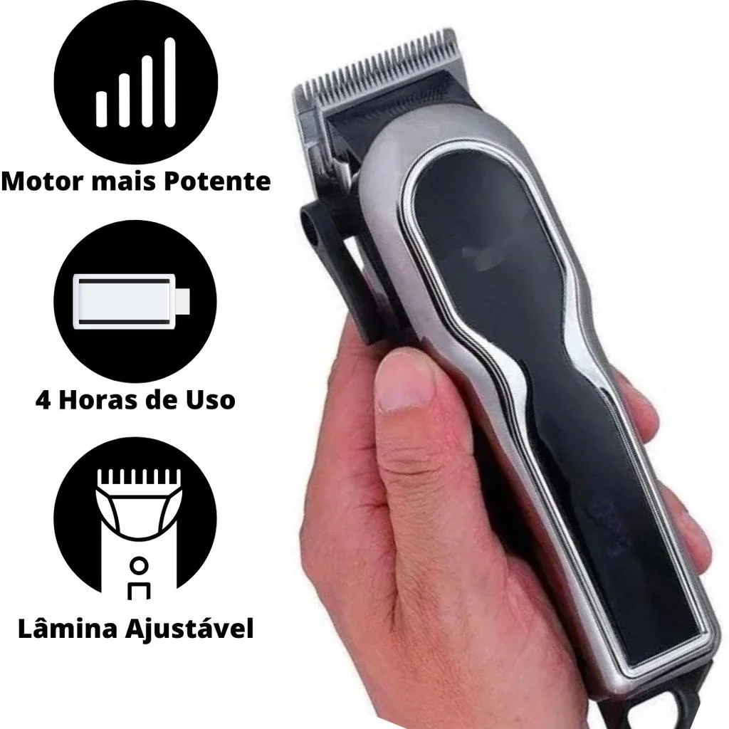 maquinaデcortar-cabelo-profissionalマルカ、com-indicadorデporcentagemデbateriaの