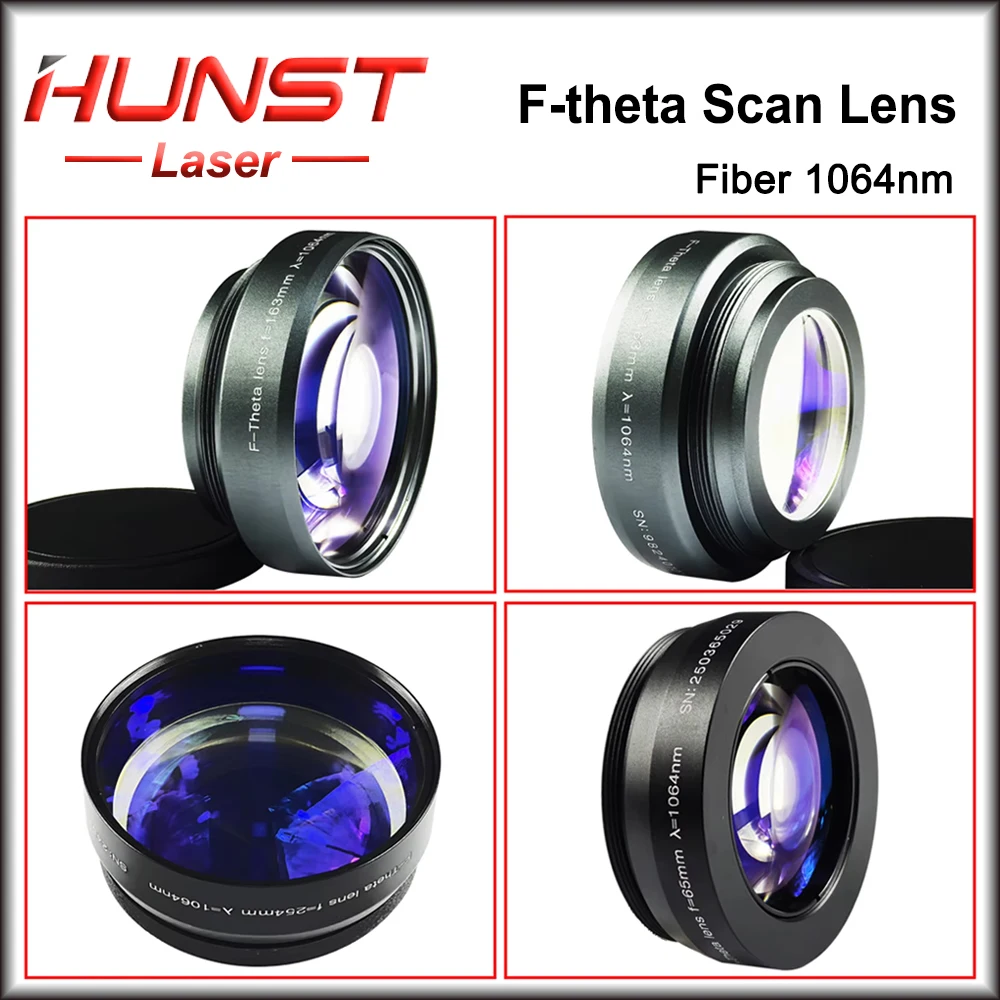Детали сканирующей линзы HUNST F-theta с резьбой M55X1, полевая линза для небольшого гальванометра, подходит для волоконной лазерной маркировочной машины YAG 1064 нм