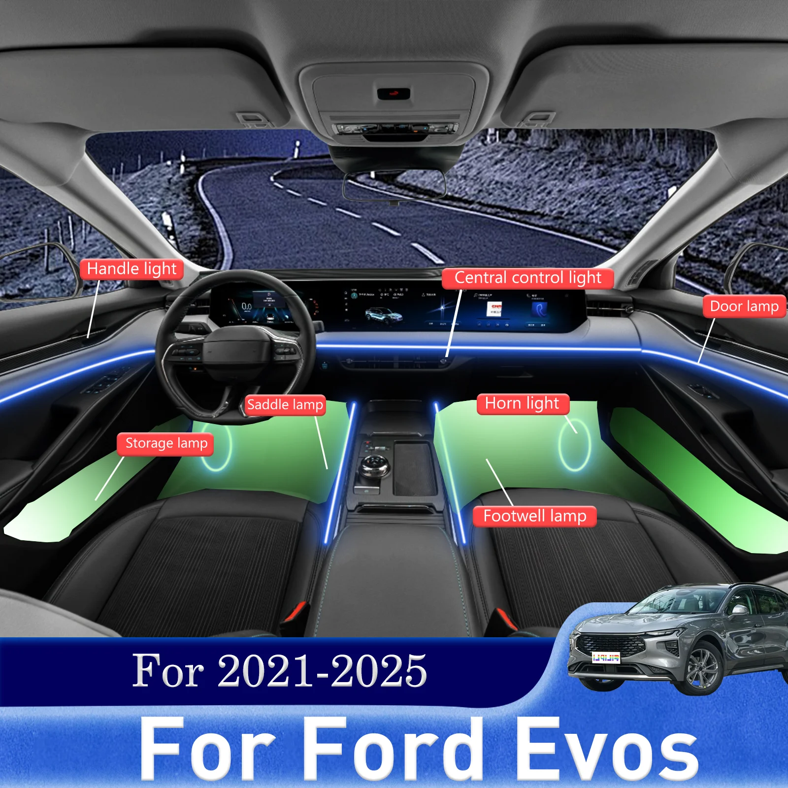 For Ford EvoS Redefine Your Night Drives with Our Car LED Ribbon Lights Offering Hidden Mount and Music Visualizer Integration