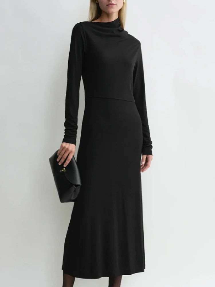 

traf 2024 woman elegant dress black knitted corset women long skirt y2k clothes New fashion high quality tight skirt