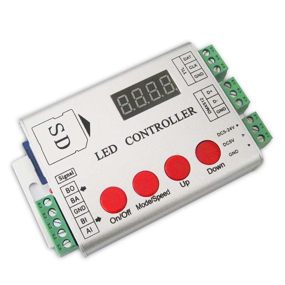 DC5-12V LED Strip Controller RGB WS2811 WS2812 Pixels Smart LED Controller Built in 102 Patterns Multiple synchronizations