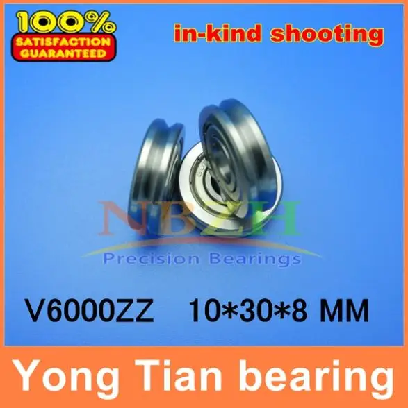 Outer ring V grooved straightener guide wheel bearings A1001 2Z V6000ZZ V90 10*30*8  mm pulley bearings V groove width 3.5 mm