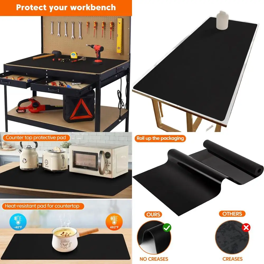 

Силиконовый термостойкий коврик увеличенного размера, 24x80, водонепроницаемый, для защиты кухонной столешницы, можно резать, черный