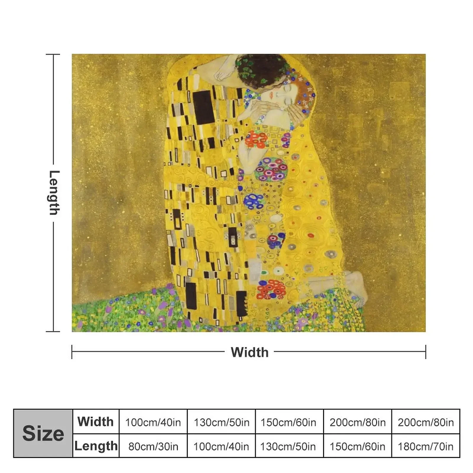 The Kiss (High Resolution), Gustav Klimt Throw Blanket Nap Soft For Sofa Thin Blankets