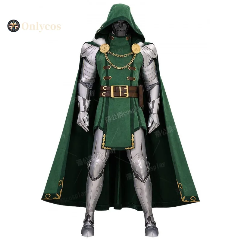 

Fighting Souls Cosplay Fantastic Four Doctor Doom Costume Halloween Men's Fantasy Uniform Coat Props Accessories Set Onlycos