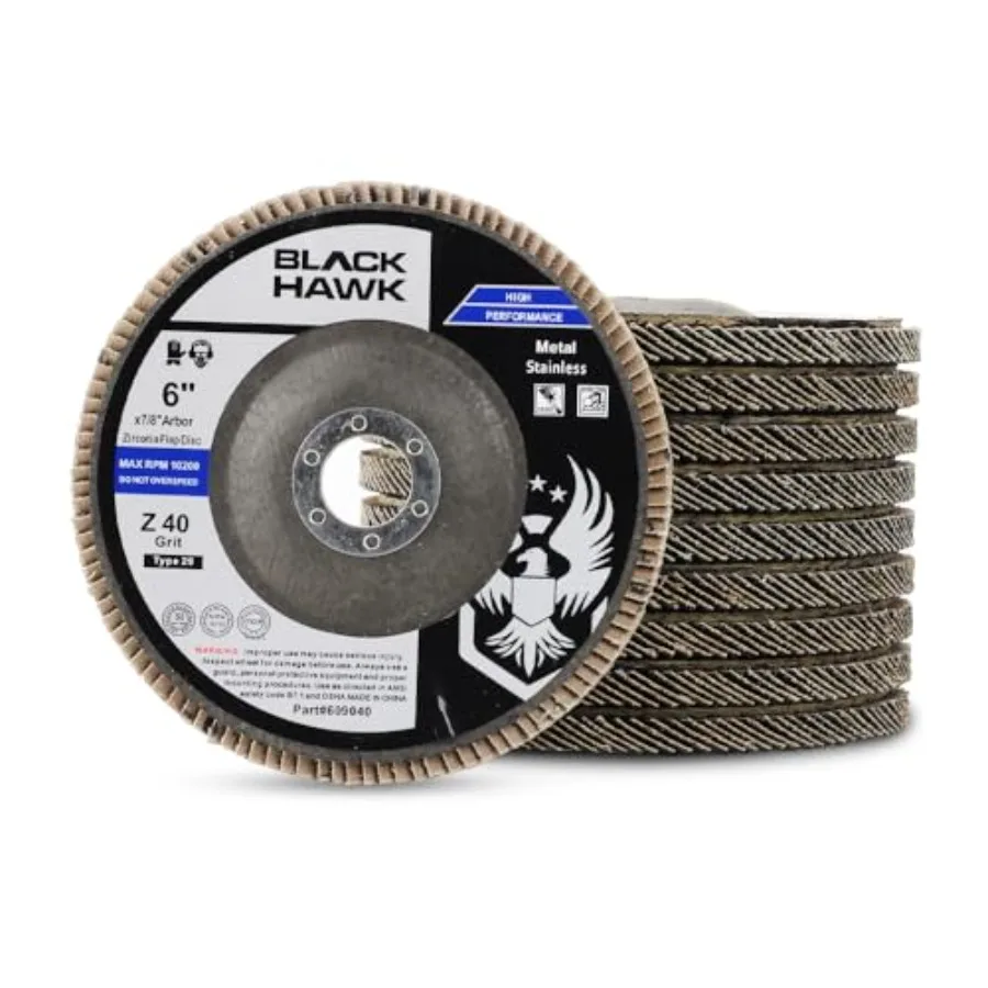 

6 Inch Zirconia Abrasive Flap Discs Angle Grinder Wheels for Deburring Blending Rust Removal Grinding Metal or Sanding Wood Typ