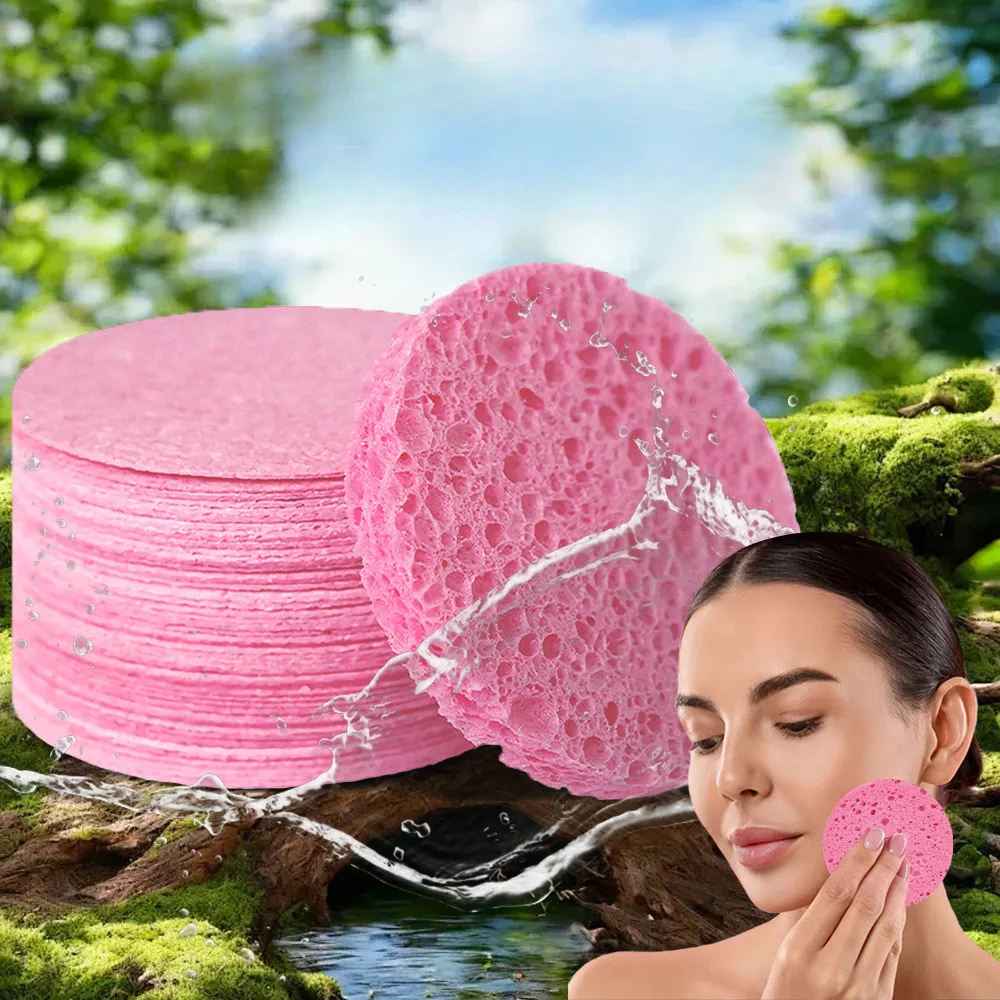 10 قطعة ضغط غسل الوجه نفخة لب الخشب الطبيعي الإسفنج غسل الوجه نفخة رغوة الوجه نفخة التجميل نفخة الوجه التطهير الإسفنج #2