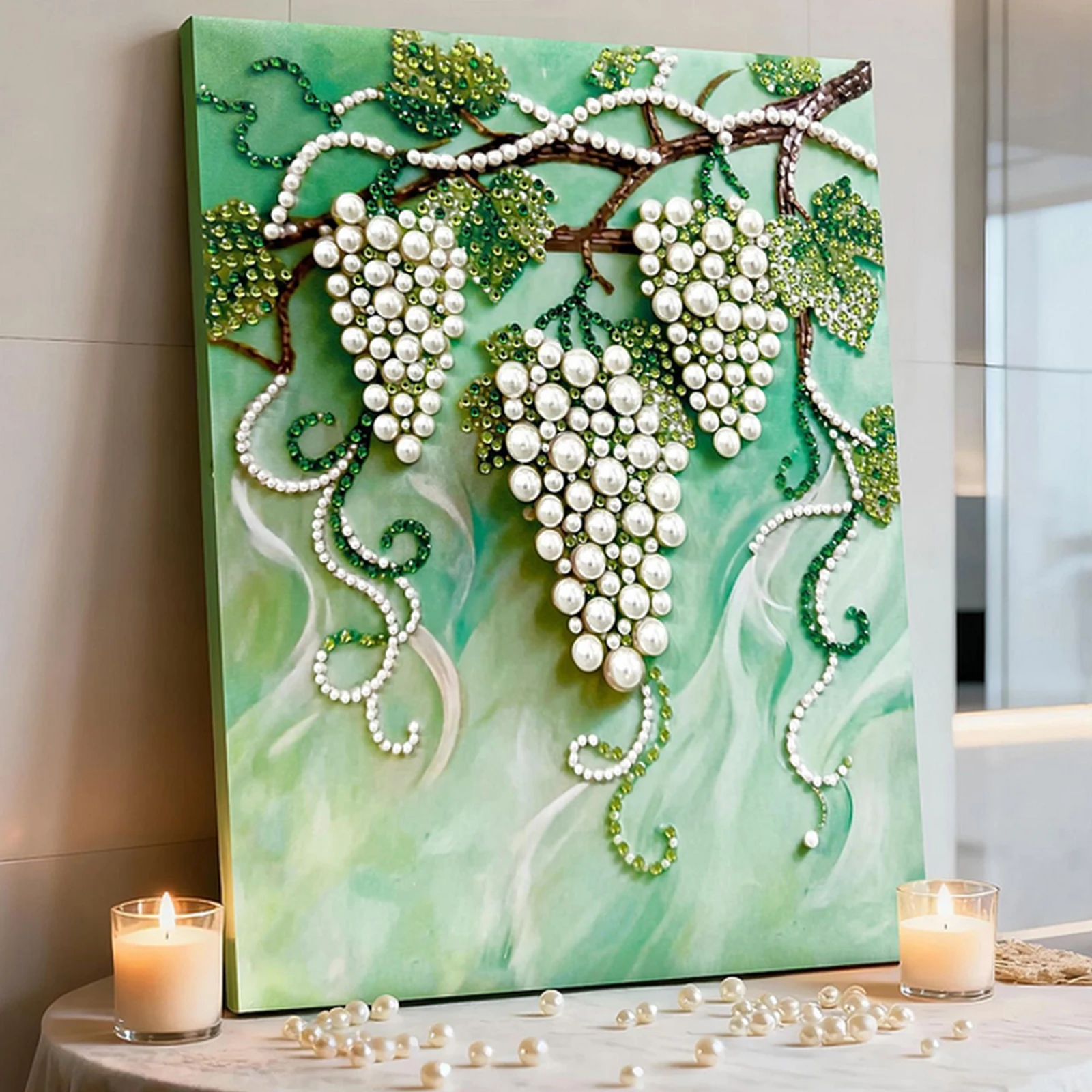 

Grapes DIY Pearl Painting Kit for Adult Gift Home Wall Decor 40x50cm With Frame