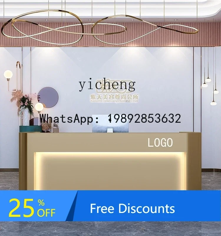 

BB Beauty Salon Stainless Steel Bar Clothing Store Small Cashier Company Front Desk