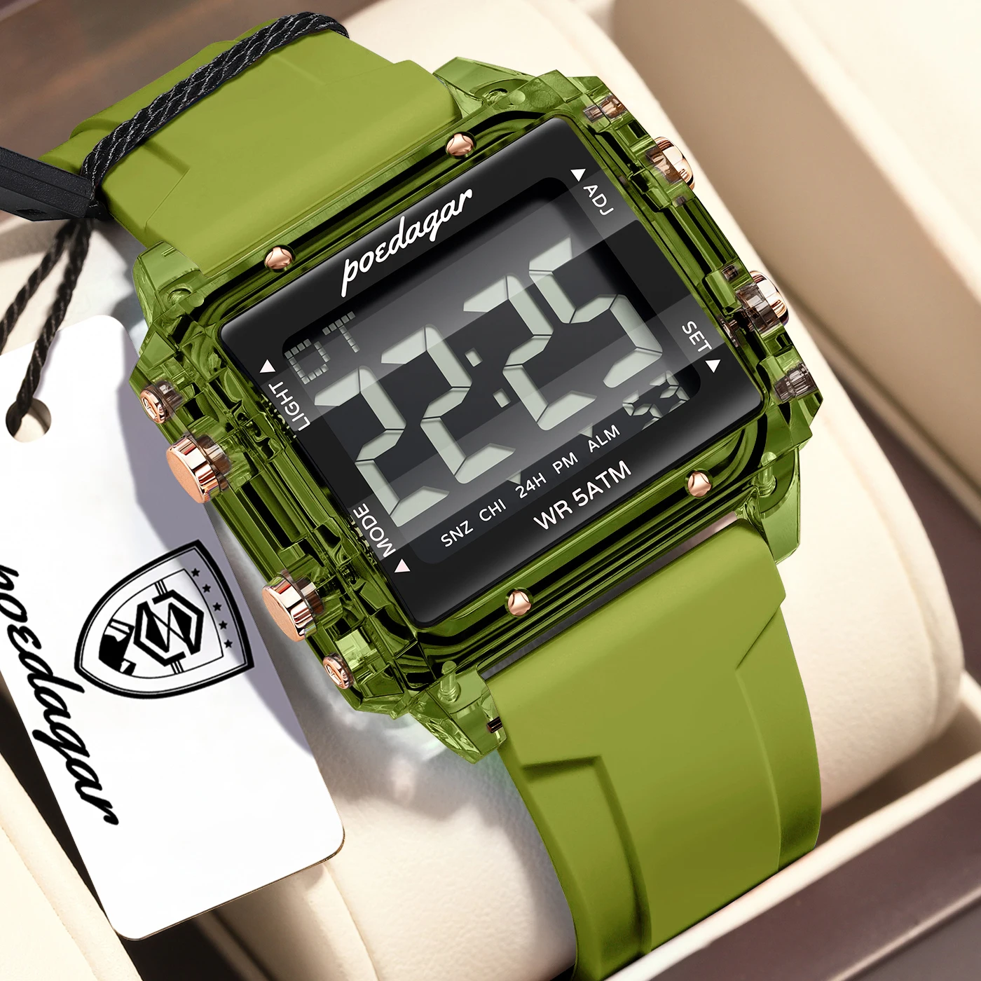POEDAGAR Top Fashion Men Watch Week Date Alarm Waterproof Digital Man Wristwatch LED Electronic Functional Sports Men's Watches
