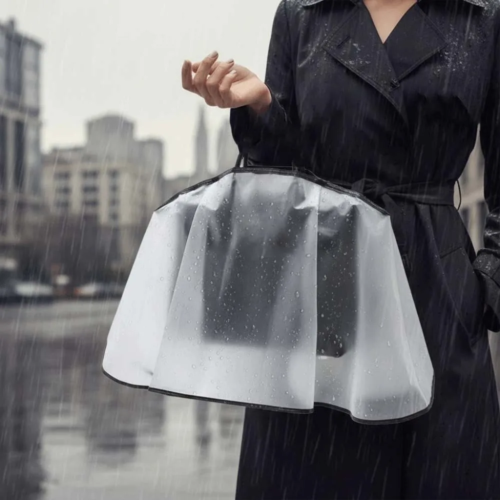 Universal Fit Bag Raincoat Transparent Frosted Matte Handbag Cover Eco-Friendly Foldable Purse Rainproof Sudden Shower