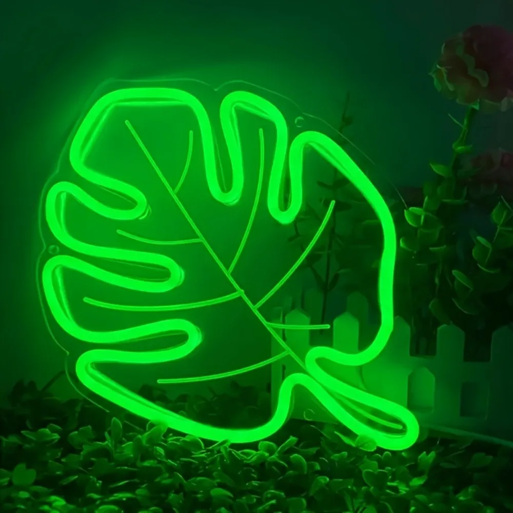 

Neon Light Shaped Like a Monstera Leaf, Ideal for Wall Mounting, Flexible Lighting Option for Your Home, Bedroom Neon Wall Decor