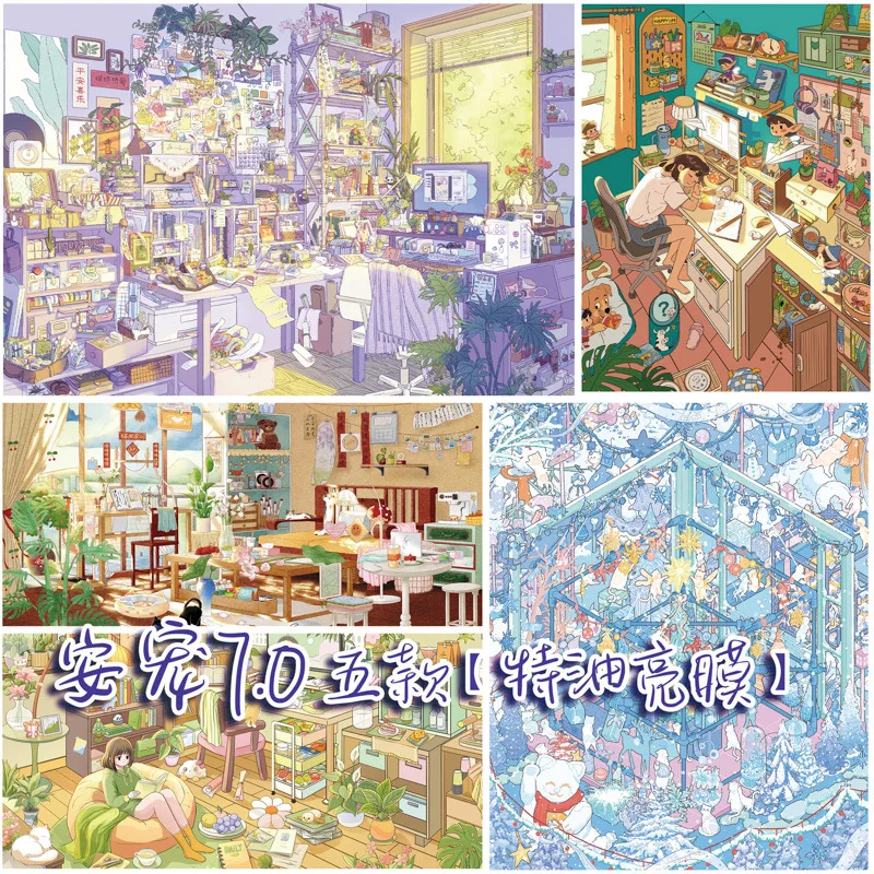 JIAMEI Kawaii Four Seasons Cottage&Daydream Workshop Мультяшные 3D миниатюрные наклейки для создания сцен, DIY, для ручного склеивания, антистрессовые наклейки