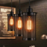 E27 Industrial Cage Ceiling Pendant Light,Wire Cage Loft Pendant Lamp Shade Small Hanging Lighting Fixture