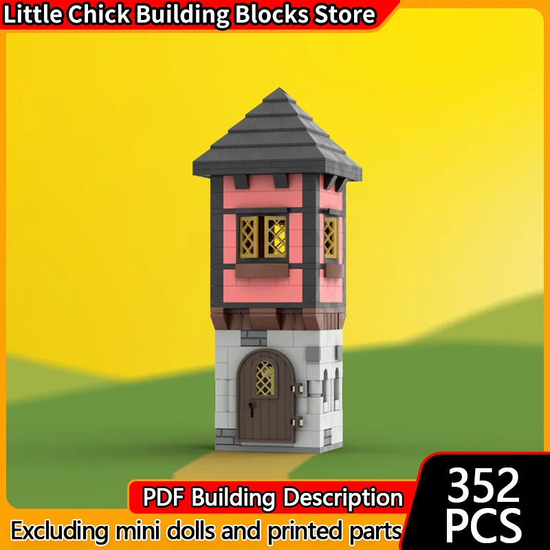 

City Street View Model MOC Building Bricks Mini Medieval House Modular Technology Children Holiday Gifts Assemble Toys Suit