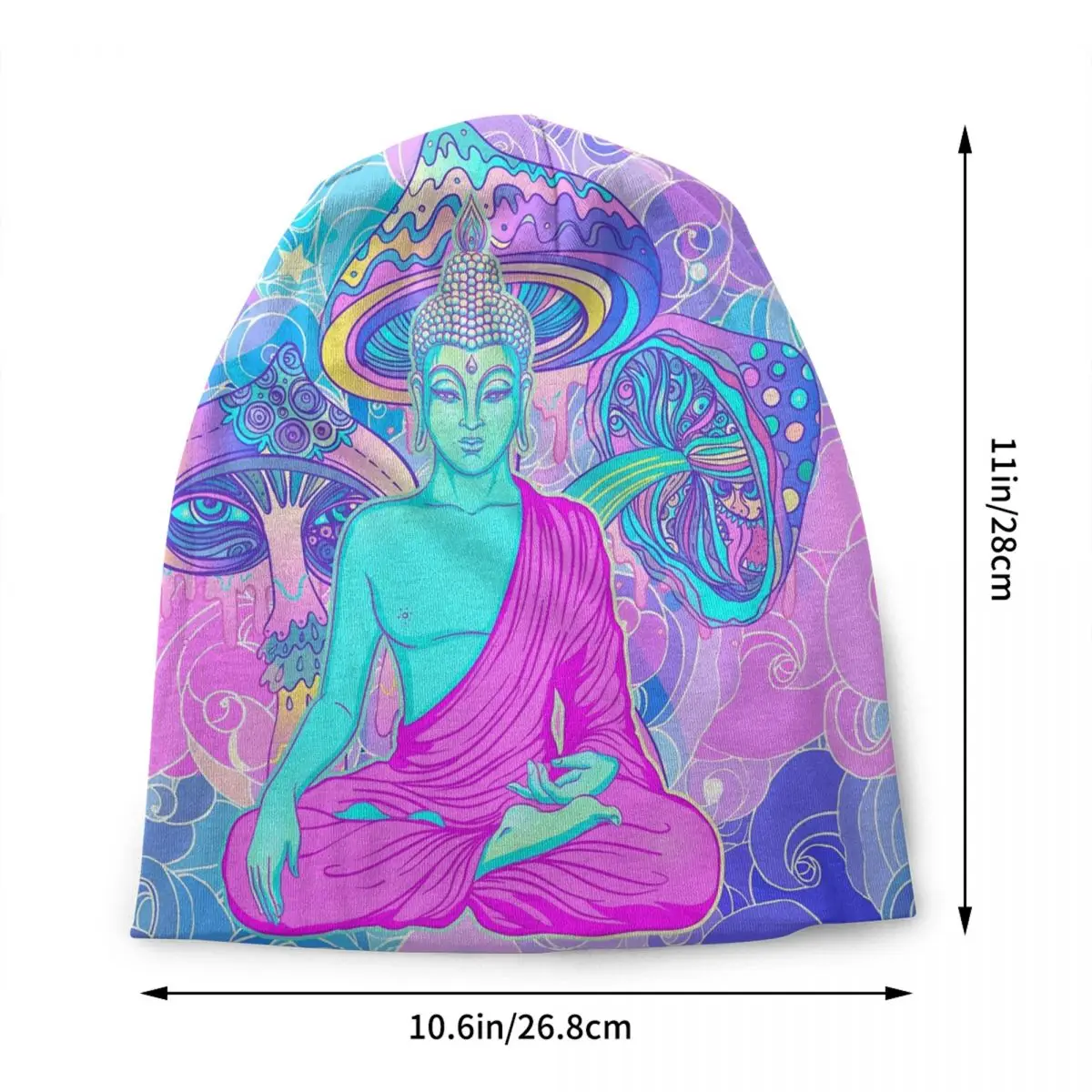 Psychedelic Magic Mushroom Skullies Beanies Caps Fashion Winter Warm Women Men Knit Hat Adult Unisex Trippy Buddha Bonnet Hats