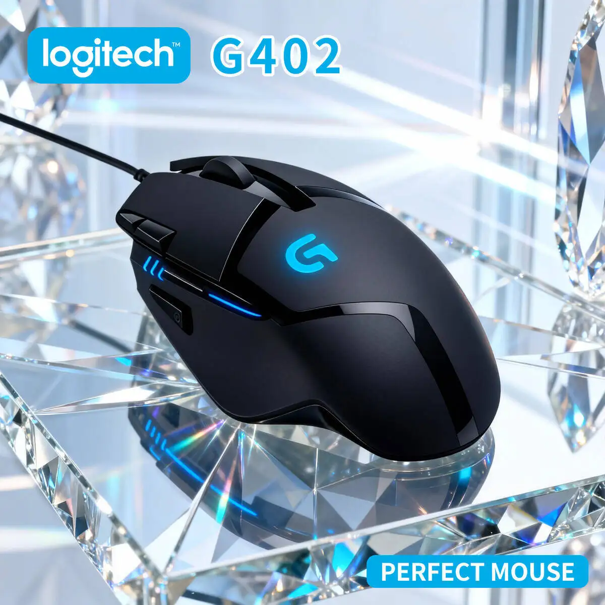 

Authentic Logitech G402 Hyperion Fury, Wired USB Mouse, RGB Lighting, Durable Cable