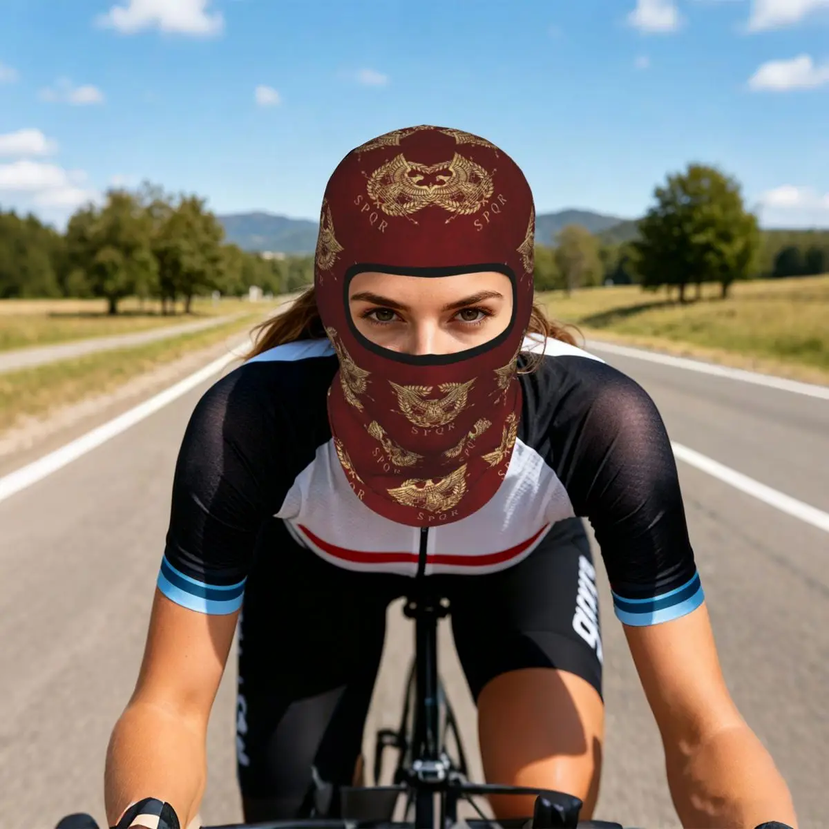 Rome SPQR Roman Breathable Thin Balaclava Full Face Mask Sun Protection Neck Gaiter For Motorcycle Cycling Fishing Outdoor