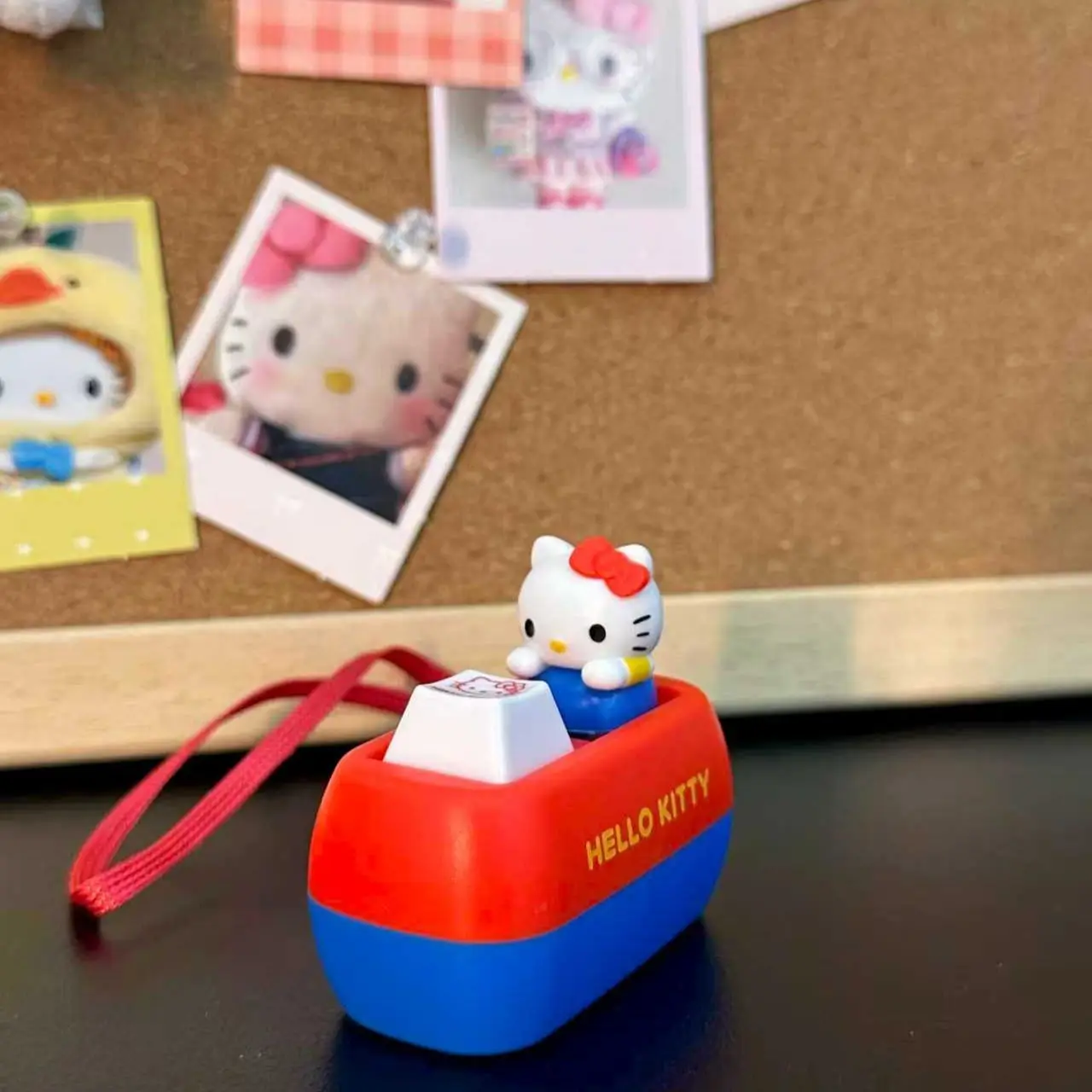 

Kawaii Sanrio Hello Kitty Voice Button Pendant Anime Cartoon Cute Mouth Replacement Voice Button KT Quote Gift Friend Pendant