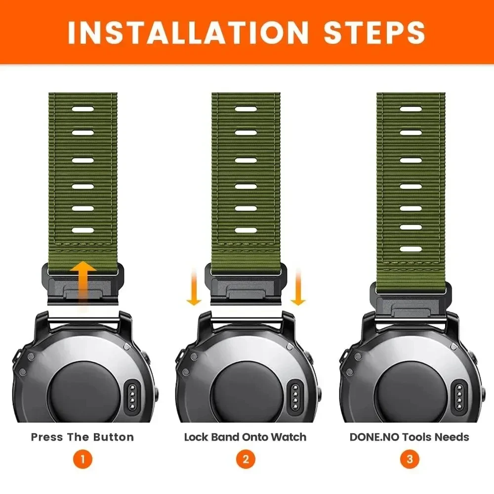 22 26 مللي متر Quickfit استبدال كامو الفرقة ل Garmin Fenix 7 7X Pro 6 6X GPS 5 5X Plus 3HR مضفر النايلون حزام Epix Gen 2 معصمه