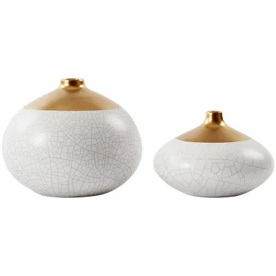 New Chinese creative small mouth flower ware ceramic ornaments