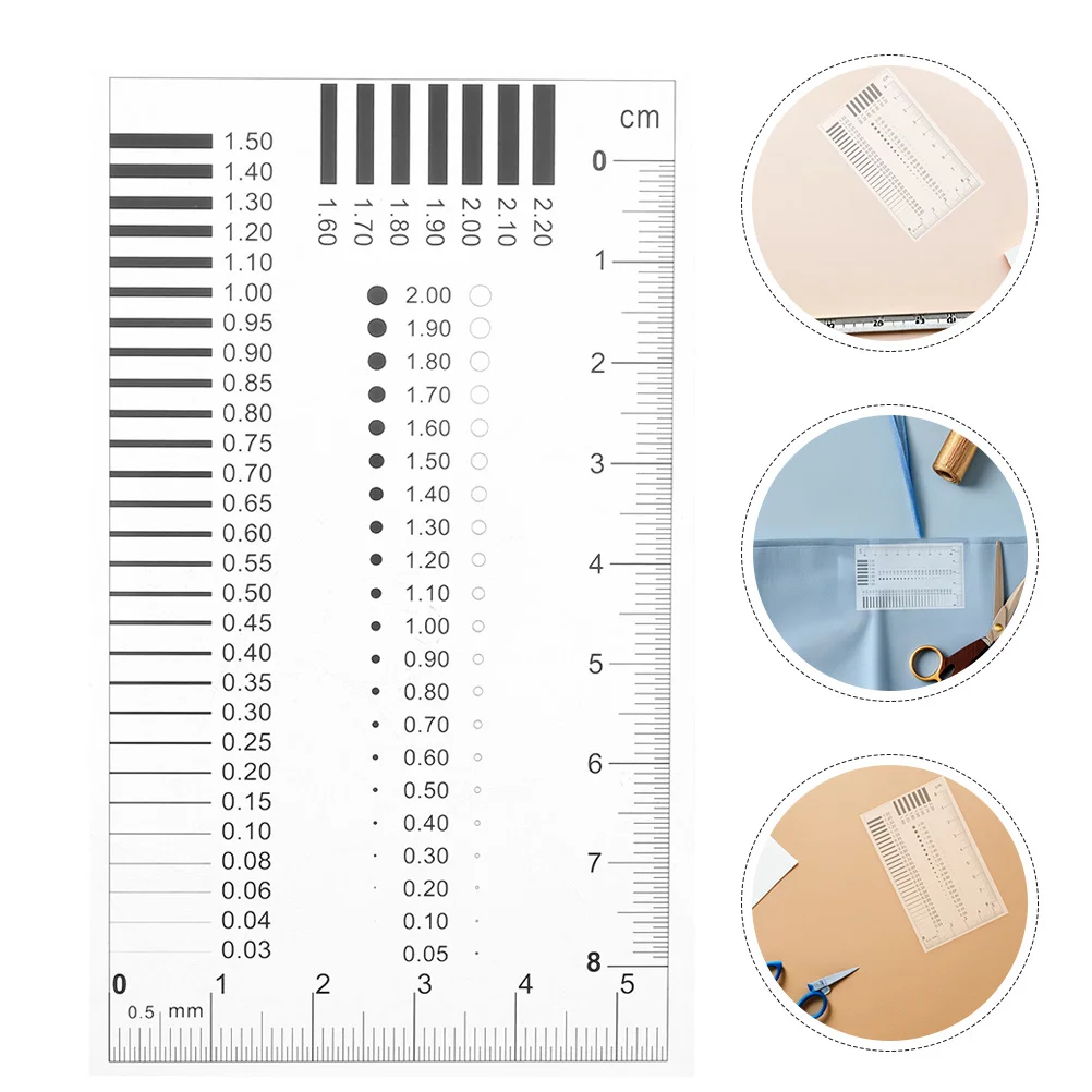 

4 pcs Crack Gauge Ruler High Precision Transparent For Surface Defects Measurement Portable Spot Inspection Tool Plastic Measure
