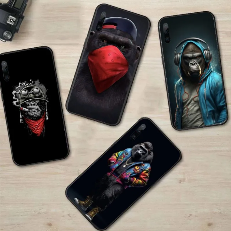 Monkey Orangutan Smart Phone Case for Huawei P50 P40 P30 Pro Lite P Smart 2021 2019 Magic 3 Black Soft Phone Cover Funda