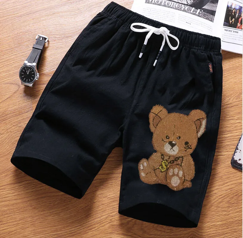 

Rhinestones Anime Dress shorts Men Streetwear Fashion Slim good quality Cotton Short pant