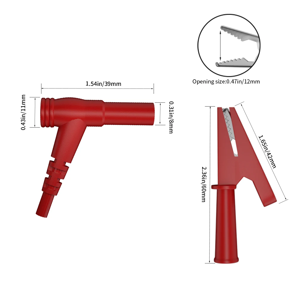 19A 100CM Alligator Clip to Banana Plug Test Cable Lead Connector Dual Probe 4mm Crocodile Clip For Multimeter Measure Tool