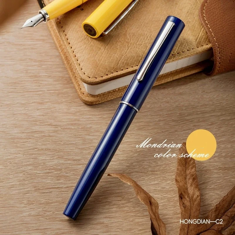 Hongdian C2 Fountain Pen Classic Metal EF/F Polished Plain Nib School Office Supplies Delicate student Writing ink Gift Pen