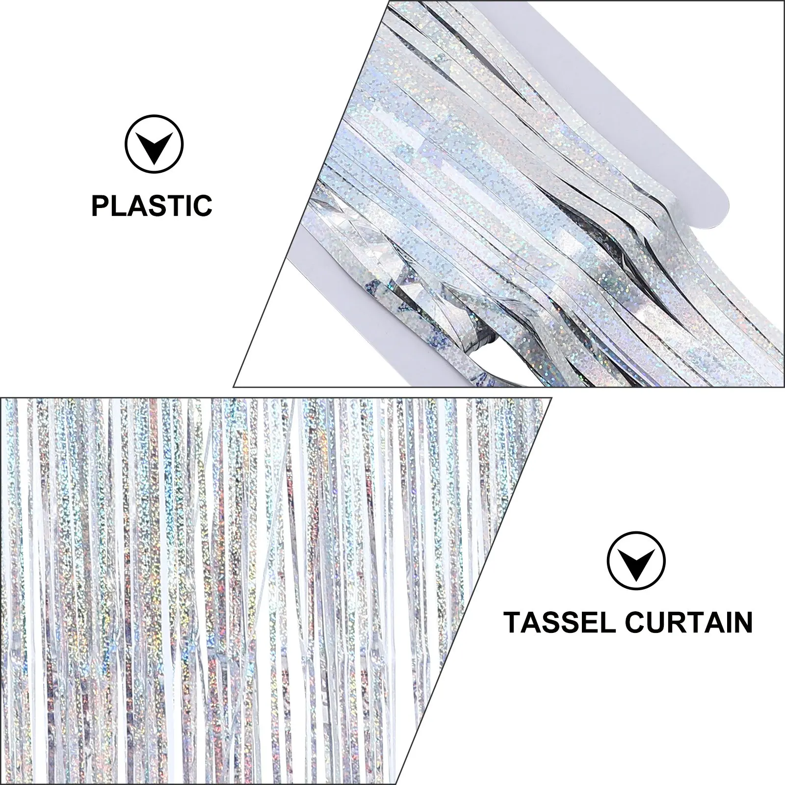 1pc Rain Tassel Curtain Sparkly Glossy For Wedding Party Decoration Festival Scene Layout Prop Photography Studio Use